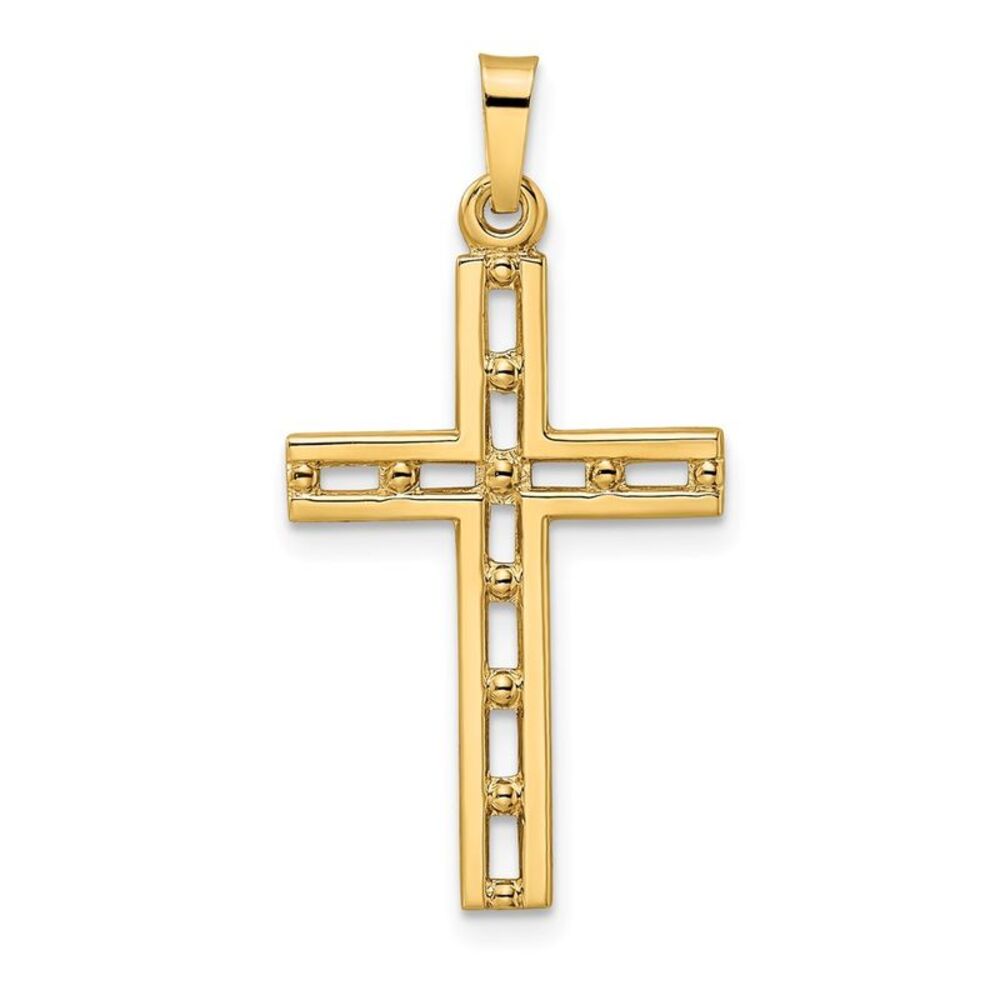Kazi Luxury 14k Yellow Gold Polished Solid Cross … - image 1